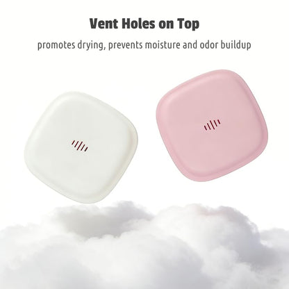 Slim Aligner Holder, Thin Retainer Case with Vent Holes, Portable Low-profile Night Guard Box (White Pink) - color: White Pink