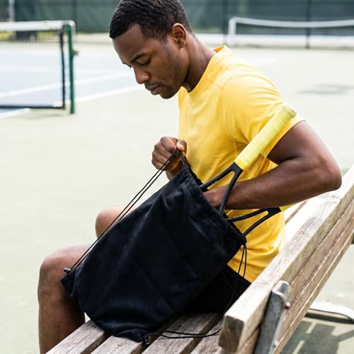 34×80cm Tennis Racket Cover Bag, Soft Velvet Tennis Racket Drawstring Bag, Black Anti-Scratch Tennis Racket Storage Pouch for Daily Sports, Training, Tournament Travel Protection