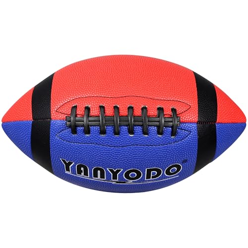 6 Pack Football Size 6 Junior Sized Ball with Textured Grip for Kids Youth Practice, Match and Scrimmage Play Indoors & Outdoors All Weather Use with Pump
