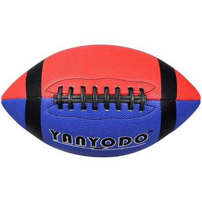6 Pack Football Size 6 Junior Sized Ball with Textured Grip for Kids Youth Practice, Match and Scrimmage Play Indoors & Outdoors All Weather Use with Pump