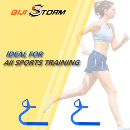 10 Pcs 6" Speed Agility Training Hurdles with 6 Marker Cone Durable Training Hurdle Agility Plyometric All Purpose Speed Hurdle Equipment for Athletes Soccer Basketball Football Practice - color: Blue