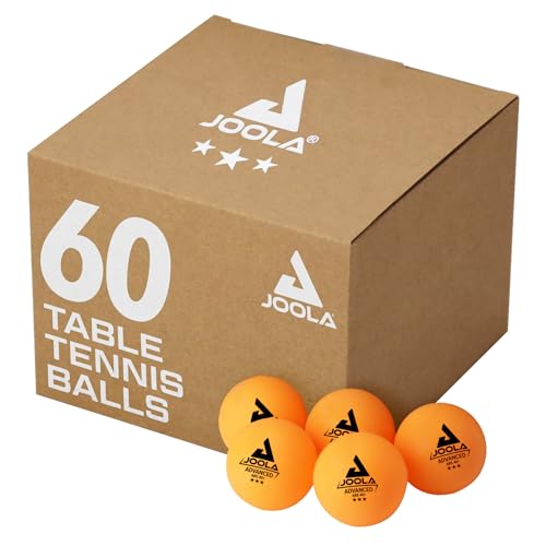 JOOLA Training 3 Star Table Tennis Balls - 40+mm Regulation Bulk Ping Pong Balls for Competition and Recreational Play - Fun as a Cat Toy - Indoor and Outdoor Compatible - color: Orange, size: 60
