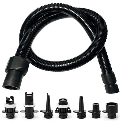 Paddle Board Pump Adapter Set, Sup Air Pump Hose with 7 Nozzles for Inflatable Paddleboard, Boat, Tent, Pool, Paddle Board Accessories Replacement Parts for Electric SUP Pump, Rafts, Kayak
