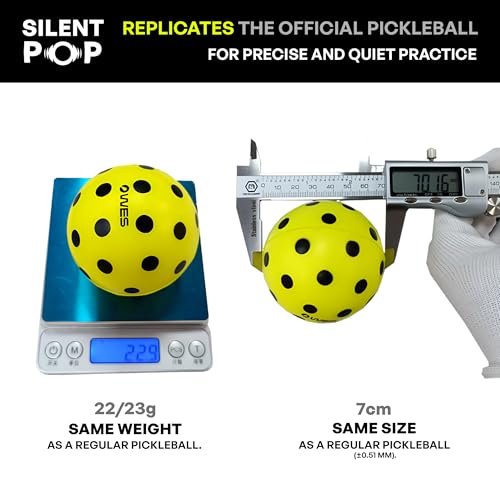 WES Silent Pickleball Balls - Foam & Soft Practice Pickleballs with Exact Real Ball Bounce - Quiet Pickle Balls for Indoor Use
