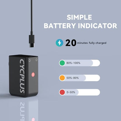 CYCPLUS AS2 Tiny Pump Bike Pump Portable Ultra-Mini 100PSI Electric Bicycle Pump Type-C Rechargeable Battery, No Pressure Display(Winner of The EUROBIKE Award 2023) - style: Black