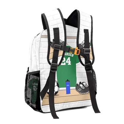 Soccer Sport Player Jersey Forest Personalized School Backpack for Teen Kid-Boy/Girl Primary Daypack Travel Bookbag - color: Option 28