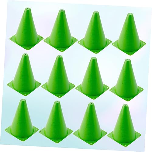 VANZACK 12pcs Soccer Training Cones Plastic Football Roadblock Markers for Agility Drills Sports Training and Outdoor Games Green