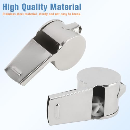 Whistle, 6 PCS Whistle for Coaches Stainless Steel Whistles with Lanyard Referee Whistle Emergency Coach Whistles Teacher Whistle Loud Crisp Sound Whistle for Adults Teachers Sports Pet Training