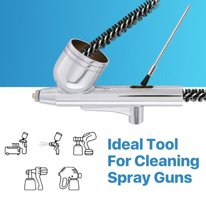 25 Pcs Spray Gun Cleaning Kit, 4 Pcs 500ML Bottle and 21 Pcs Spray Paint Gun Cleaning Brushes, Plastic Squeeze Wash Bottle, Airbrush Clean Set for Spray Guns Suction Gravity Pressure Feed