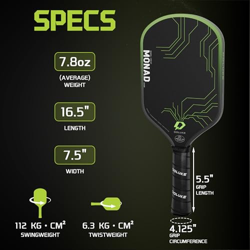 Pickleball Paddles, Featured with Toray T700 Carbon Fiber Surface and 16mm Gen3 Hybrid Polymer-Foam Core, Designed for Balanced Power and Precise Control, USAP Approved