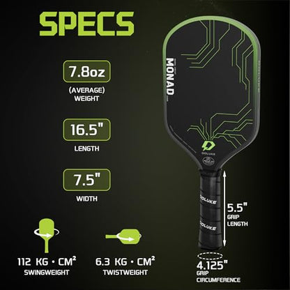 Pickleball Paddles, Featured with Toray T700 Carbon Fiber Surface and 16mm Gen3 Hybrid Polymer-Foam Core, Designed for Balanced Power and Precise Control, USAP Approved