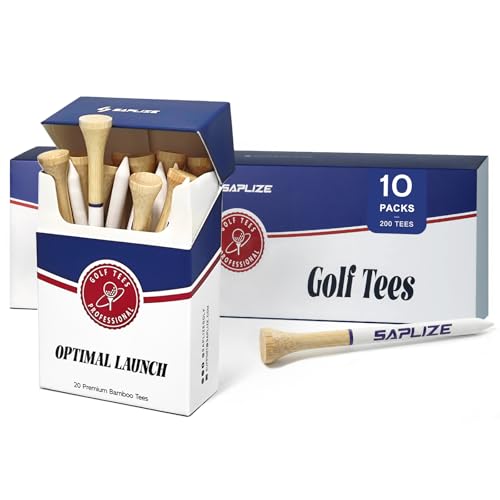 SAPLIZE Funny Golf Tees, 80/200 Pack, 3-1/4", Golf Gifts for Men & Unique Golf Gifts for Golfers, Golf Bag Accessories, Durable Wooden Bamboo Tees, Golf Accessories for Men - color: 200 pack, 3-1/4"