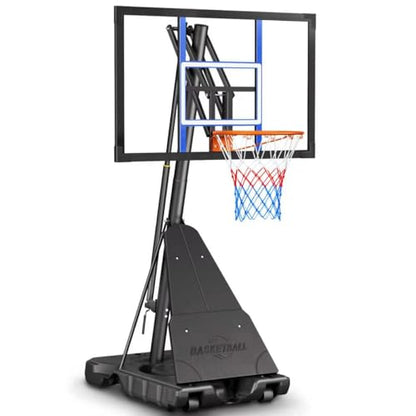 Asbest Basketball Hoop Outdoor Portable 44 Inch Backboard, 5.3-10FT Adjustable Goal System with Wheels for Kids, Teens & Adults, Backyard & Driveway