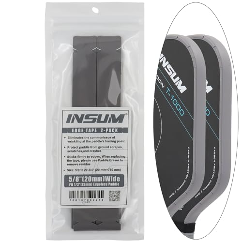 INSUM Pickleball Paddle Edge Guard Tapes Protection Tapes, Pre-Cut V, 20/23/26mm Width Protective Tapes for All Thickness Edges - color: Gray, size: Width 20mm