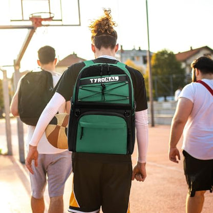 Basketball Bag Backpack with Ball Holder and Shoes Compartment,Best for Basketball, Soccer, Volleyball, Gym. (GREEN) - color: Green