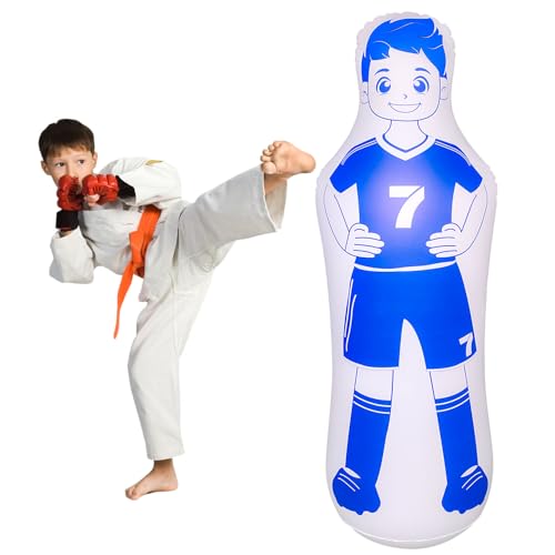 ZHUYNXIR Inflatable Soccer Dummy, Soccer Training Equipment, Inflatable Dummy Goalkeepr Air Mannequin Free Kick Wall Goalkeeper Defender Training for Children Adults - color: 120 dummy-blue
