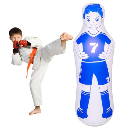 ZHUYNXIR Inflatable Soccer Dummy, Soccer Training Equipment, Inflatable Dummy Goalkeepr Air Mannequin Free Kick Wall Goalkeeper Defender Training for Children Adults - color: 120 dummy-blue