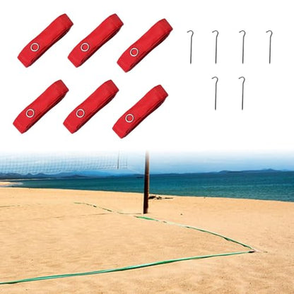 6Pcs Beach Volleyball Lines Court Marker Kit for Outdoor