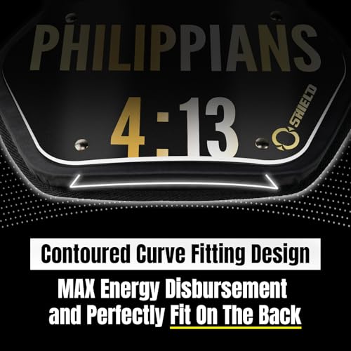 O Shield Golden Cross Chrome Football Back Plate, Lower Back Pads for Football Players, Rear Protector, Cross Series - size: Youth (Weight less than 180 Pounds), style: Philippians Black