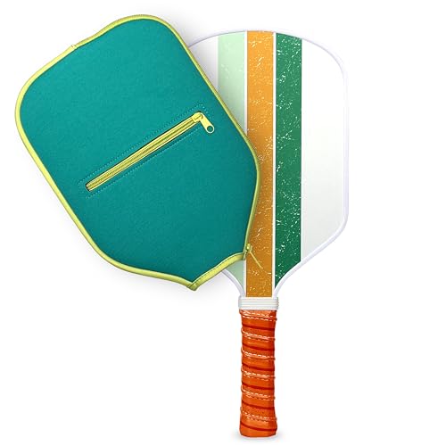 Pickleball Paddle Single and Set – USAPA Approved Lightweight Paddles, Fiberglass Surface, 13mm Honeycomb Core, Outdoor Balls & Carry Bag - color: 2 Pc Set - Green