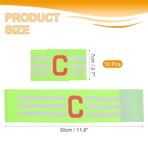 MECCANIXITY Soccer Captain Armband, Nylon Captain Arm Band for Soccer Elastic Captain C Arm Band Sports Captain Armbands for Football Team Training Youth & Adult - color: Green