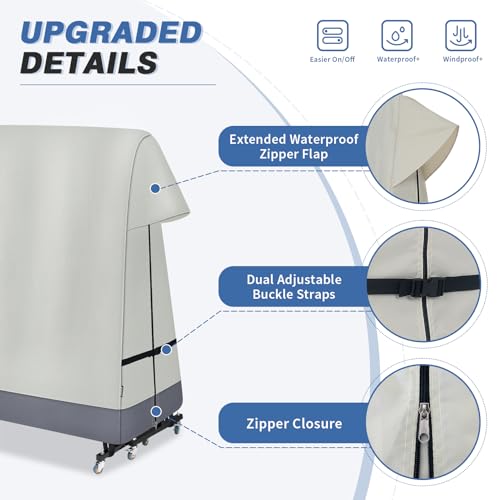 Ping Pong Table Cover Outdoor Waterproof, Dual Function Table Tennis Cover Fits Both Folding Tables and Flat Tables Indoor & Outside 68"L x 6"/30"W x 62"H - color: Beige
