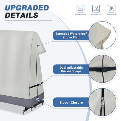 Ping Pong Table Cover Outdoor Waterproof, Dual Function Table Tennis Cover Fits Both Folding Tables and Flat Tables Indoor & Outside 68"L x 6"/30"W x 62"H - color: Beige