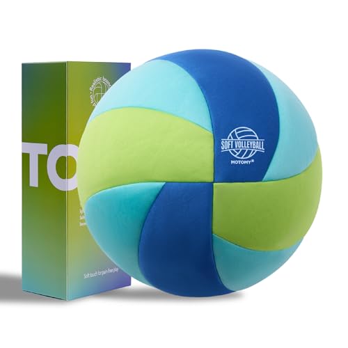 MOTOMY™ Indoor Soft Volleyball, Cushioned Fabric Training Ball for Kids & Youth, Quiet House Practice Design with Realistic Bounce & Lightweight Feel, Volleyball Gifts for Boys, Girls and Teens