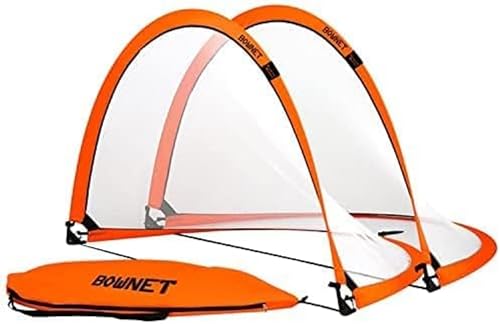 Bownet Pop Up Soccer Goals, Set of 2 Soccer Training Equipment, 6 Inch - Portable Soccer Goals with Replaceable Parts - Soccer Goals for Backyard Games - Great for Youth Soccer Goal Training
