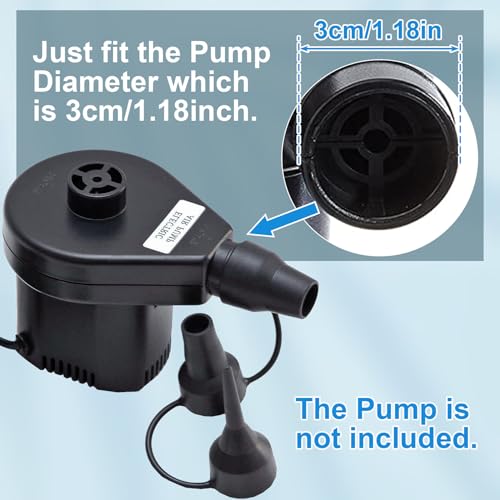 3 Set Air Pump Nozzles for Inflatables, Plastic Replacement Nozzles, 3 Size Air Pump Adapter for inflatables, Air Bed, Air Mattress, Black