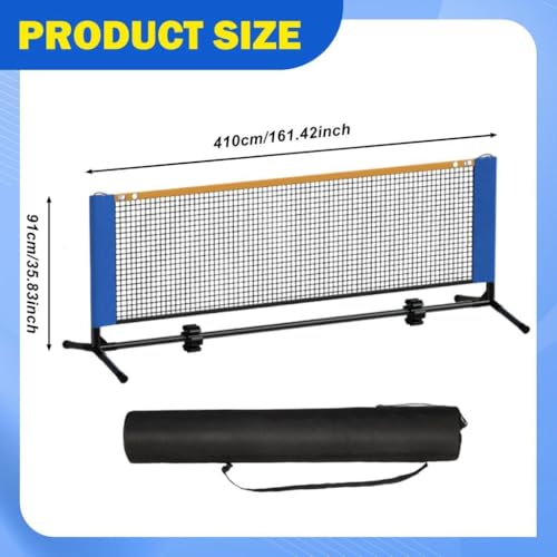 Generic Portable Pickleball Net with Storage Bag, Heavy-Duty, Ideal for Training, Tournaments, Garden Or Garage. - size: Iron Alloy 4.1m