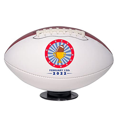 Super Bowl Football 2022 Party Decoration Trophy, Autograph Football Full Size 12 Inch Official Size 9, Table Centerpiece Decor for Touchdown Game Day Party