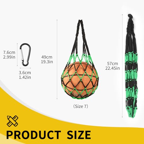 5 Pack Basketball Net Bag Mesh Bag Soccer Football Volleyball Ball Storage Nylon Single Ball Keeper Ball Carrier