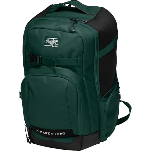 Rawlings | The Journey Player's Backpack Equipment Bag | Baseball/Softball | Multiple Colors - color: Dark Green