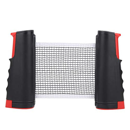 Easy to Install Plastic Material Table Tennis Net, Convenient Reelable Design Retractable Tennis Net, for Children Adult(Black red)