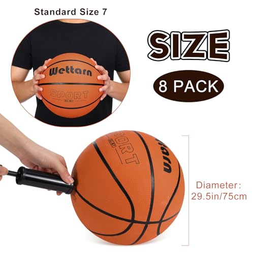 Wettarn Rubber Training Basketball with Pump Street Ball Made for Teens Adults Indoor and Outdoor Game Gym Training Competition Basketball Games - size: Size 7