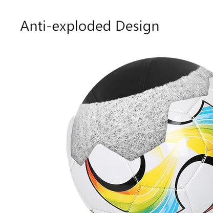 ABAJI Soccer Ball Size 3 4 5 Kids Toddlers Toy Gift Colorful Pattern Practice Training Boys Girls Come with Inflator