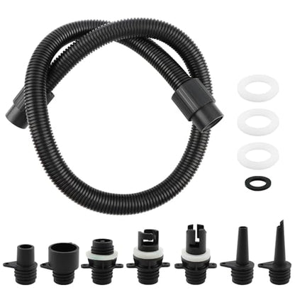Paddle Board Pump Adapter Set Universal Sup-Air Pump Adaptor Hose with 7 Air Valve Nozzles, Paddle Board Accessories for Most SUP-Electric Air-Pump