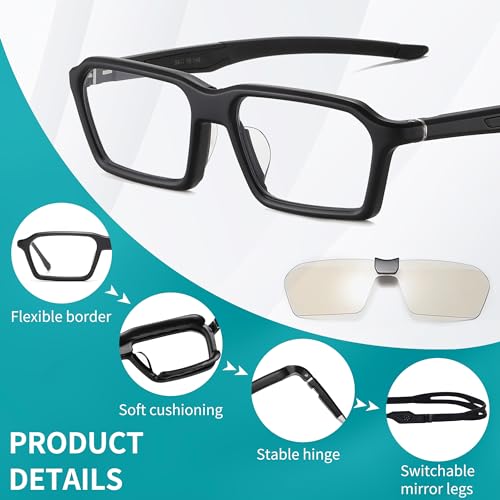 SooGree Sport Glasses for Men Women Basketball Football Sport Goggles Anti Fog Shock Collision Wearable Glasses - color: G8088-blacl Frame