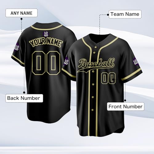 Custom Baseball Jersey Personalized Stitched Family Team Name Number Shirts Uniforms for Women Men Youth Kids - color: Black-01
