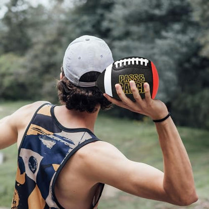 PassCatch Composite Training Football, Peewee Size, Youth Size(Ages 5-13) & Official Size(Ages 14+), Enhance Solo Passing Catching Skills(with Pump) - style: Youth Size 7(Ages 5-14)