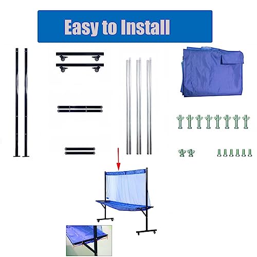 Movable Ping Pong Practice Net, Professional Table Tennis Ball Collector for Multi-Ball Drills or Robot Serve Launcher Practice, Easy Set Up