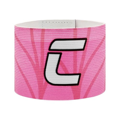 Elastic Soccer Captain 'C' Armband Adjustable Football Basketball Player Arm Bands Non-Slip Anti-Drop Captain's Armband for Adult Youth - size: Youth, style: Pink