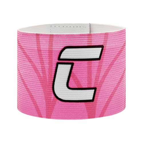 Elastic Soccer Captain 'C' Armband Adjustable Football Basketball Player Arm Bands Non-Slip Anti-Drop Captain's Armband for Adult Youth - size: Youth, style: Pink