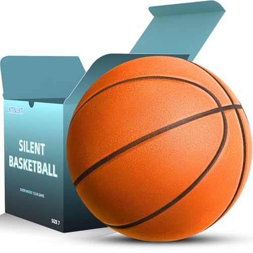 Silent Basketball Size 7 (29.5") – Grooved Airless Foam Indoor Basketball for Quiet Dribbling and Indoor Training, Pro PU Material – Achieve Real Feel Higher Bounce Quieter - color: Orange