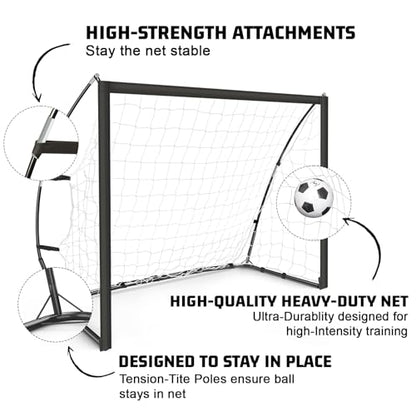 Portable Soccer Goal for Backyard, Kids Youth Adults Soccer Goal Set with Net + Ground Stakes, Soccer Target and Agility Speed Training Equipment - style: 6 x 4 Feet