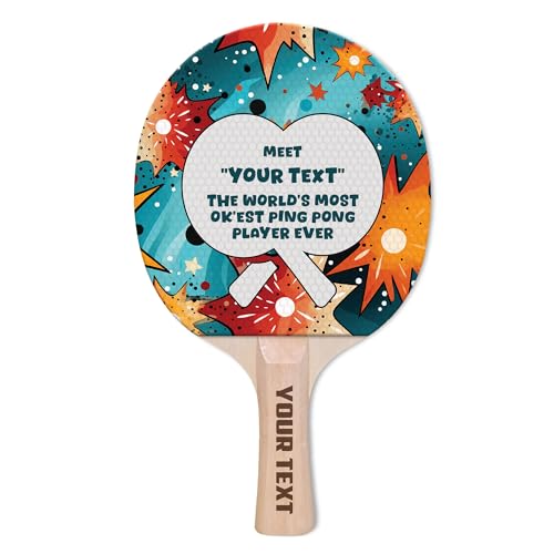 Custom Ping Pong Paddle – Add Your Name or Message – Funny & Personalized Gift for Table Tennis Lovers – Durable Racket for Casual Play – Choose from 4 Unique Designs Printed on Bumpy Rubber - style: World's Okest