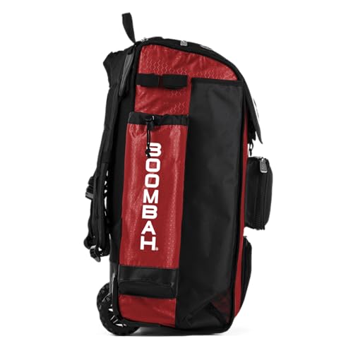 Boombah Catchers Superpack Hybrid Rolling Bat Bag - Multiple Colors - Wheeled & Backpack Version - color: Red/Black