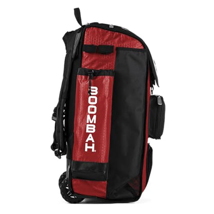 Boombah Catchers Superpack Hybrid Rolling Bat Bag - Multiple Colors - Wheeled & Backpack Version - color: Red/Black