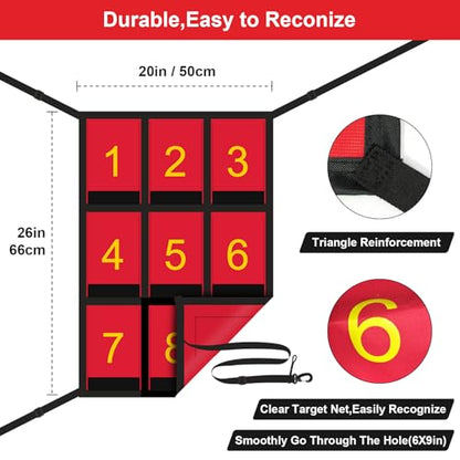 19x27in Clear Numbered Strike Zone,Waterproof Strike Zone Target Net Adjustable and Durable Pitching Net with Strike Zone for Baseball&Softball Net, Applicable for Various Sport Nets